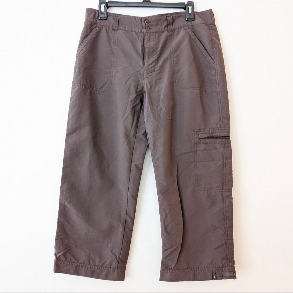 Royal Robbins brown nylon hiking cropped pants size 10